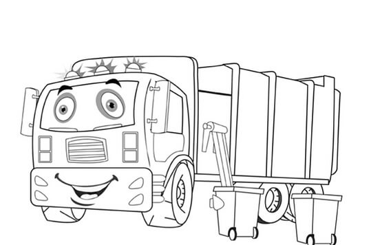 dibujo dibujo de camion de basura para imprimir y colorear