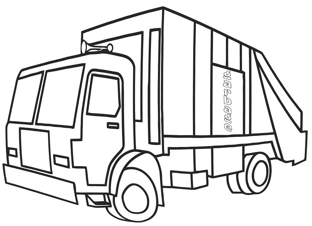 dibujo diversion de camiones de basura para imprimir y colorear
