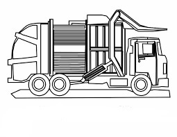 dibujo gran camion de basura para imprimir y colorear