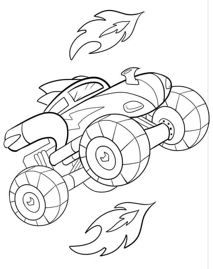 Dibujo de Camión Monstruo Cohete para Colorear y Imprimir