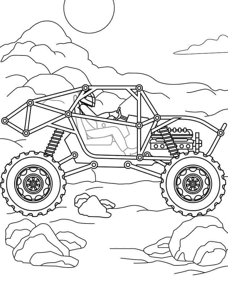 Dibujo de Camión Monstruo Conducir para Colorear y Imprimir