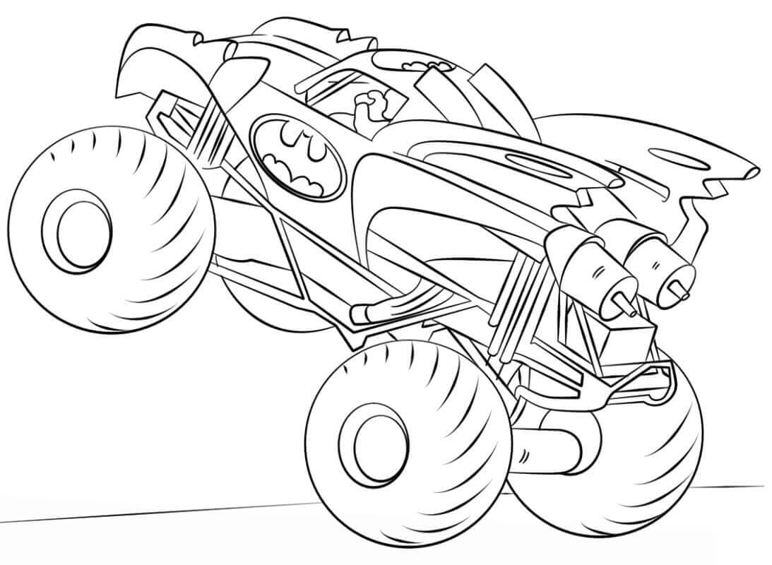 Dibujo de Camión Monstruo de Batman para Colorear y Imprimir