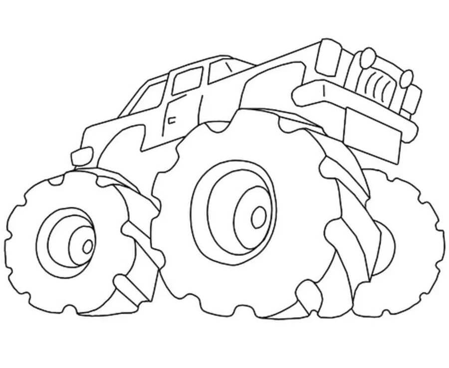 Dibujo de Camión Monstruo Gigante para Colorear y Imprimir