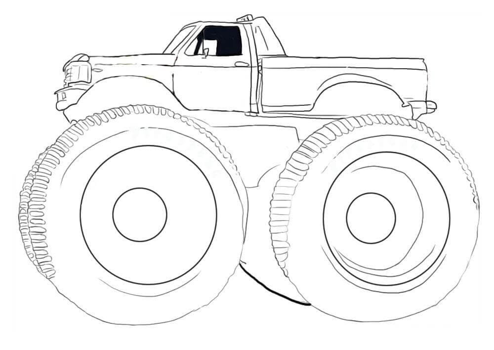 Dibujo de Camión Monstruo Loco para Colorear y Imprimir