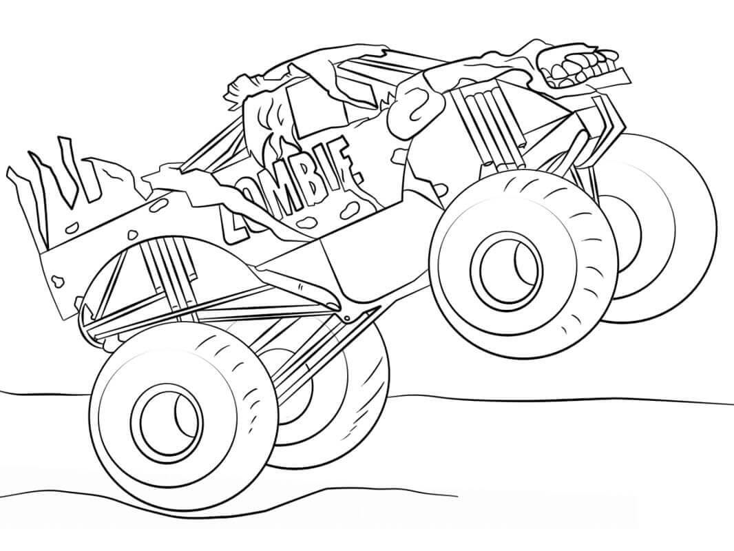 Dibujo de Camión Monstruo Zombi para Colorear y Imprimir