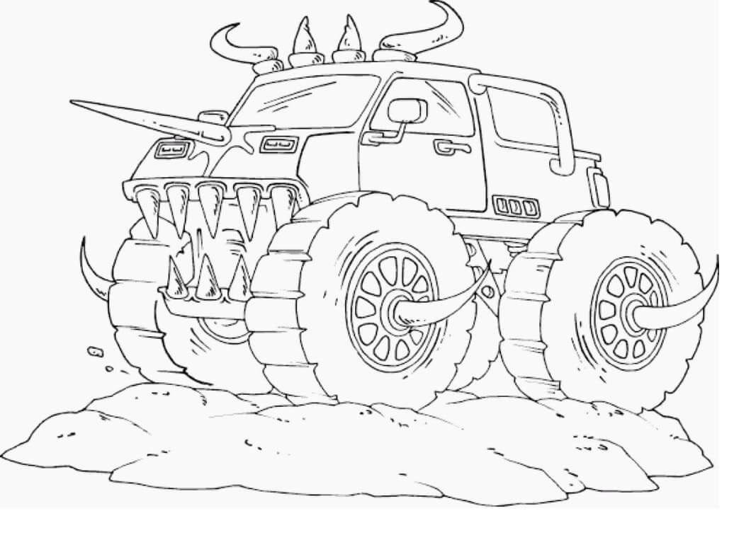 Dibujo de Increíble Camión Monstruo para Colorear y Imprimir
