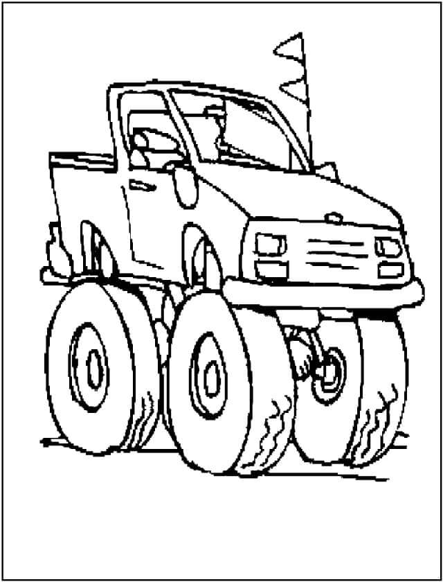 Dibujo de Lindo Camión Monstruo para Colorear y Imprimir