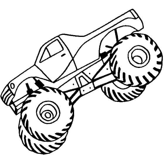 Dibujo de Salto de Camión Monstruo para Colorear y Imprimir