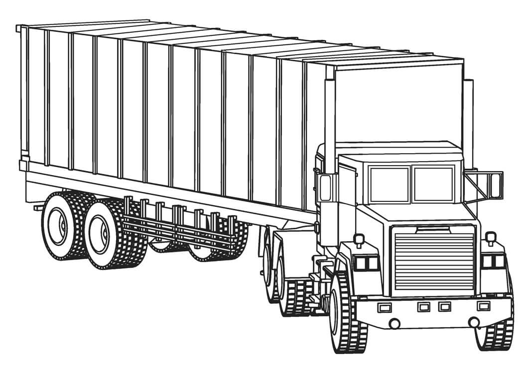 dibujo camion basico imprimir y colorear