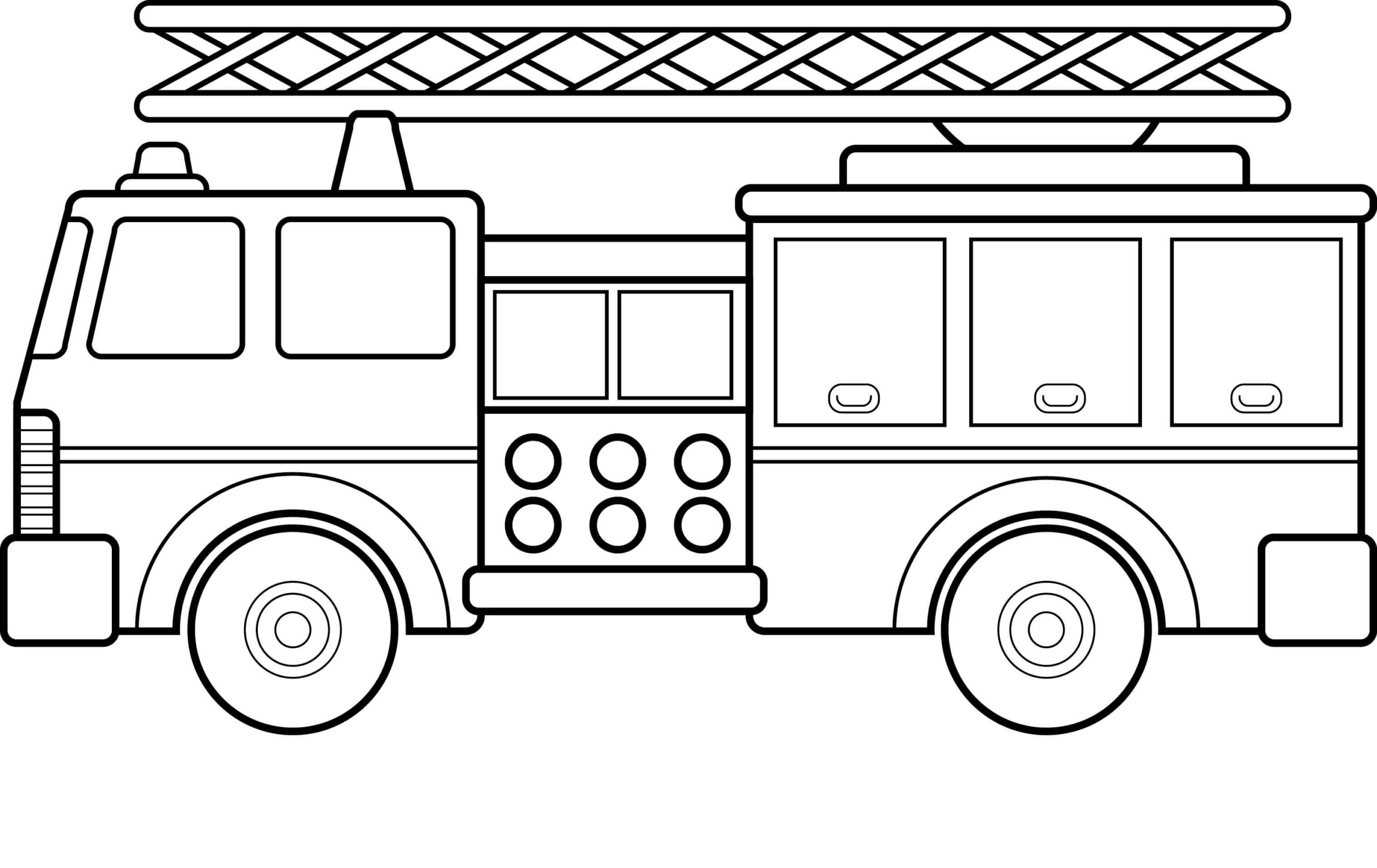 dibujo camion de bomberos basico imprimir y colorear