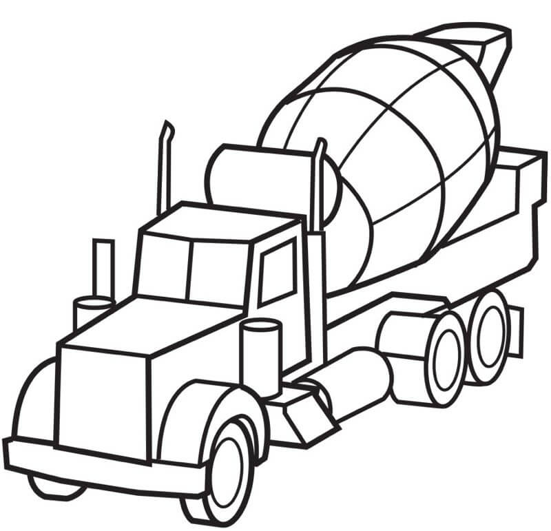 Dibujo de Camión de Cemento para Colorear y Imprimir