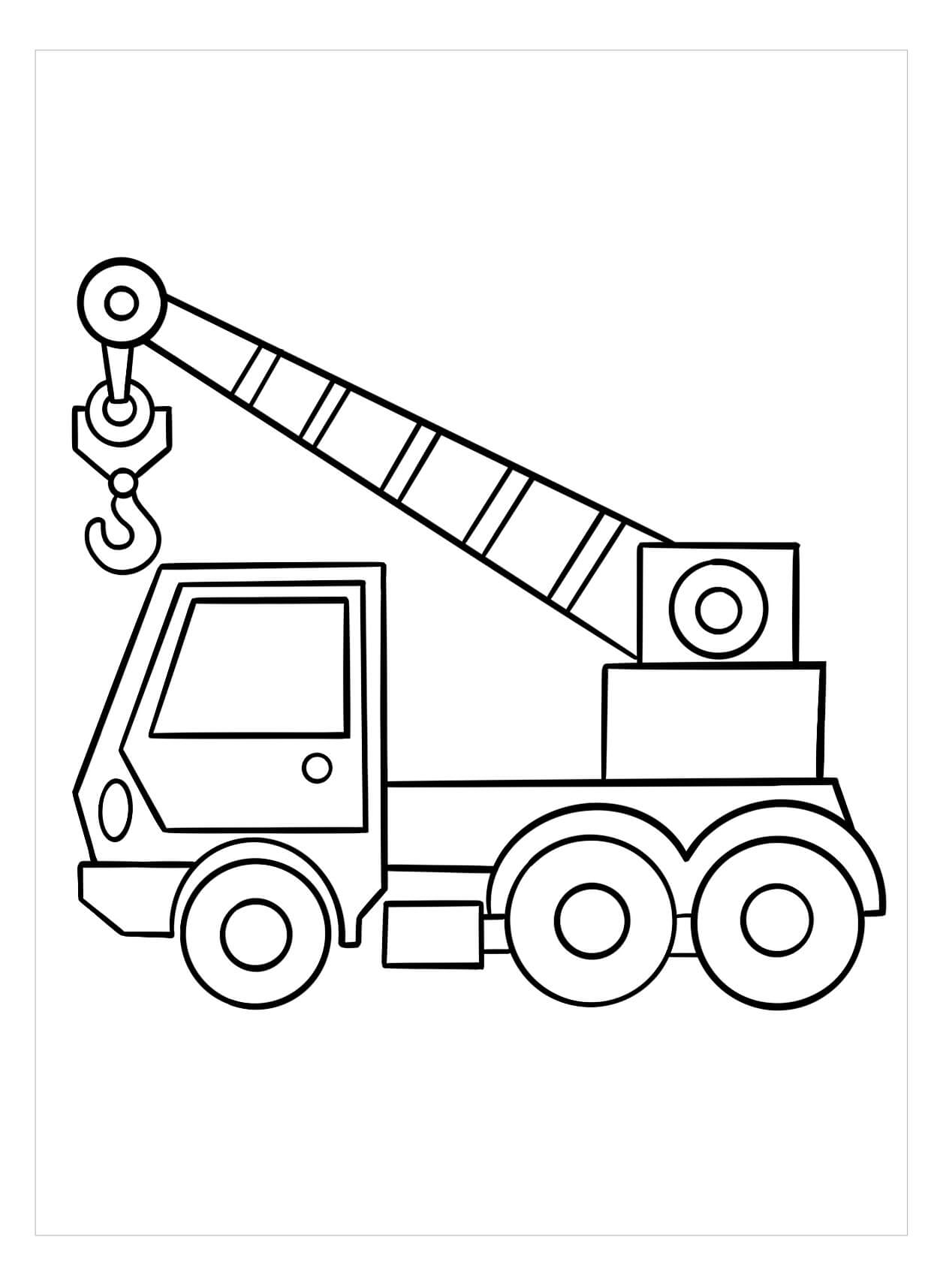 Dibujo de Camión Grua para Colorear y Imprimir