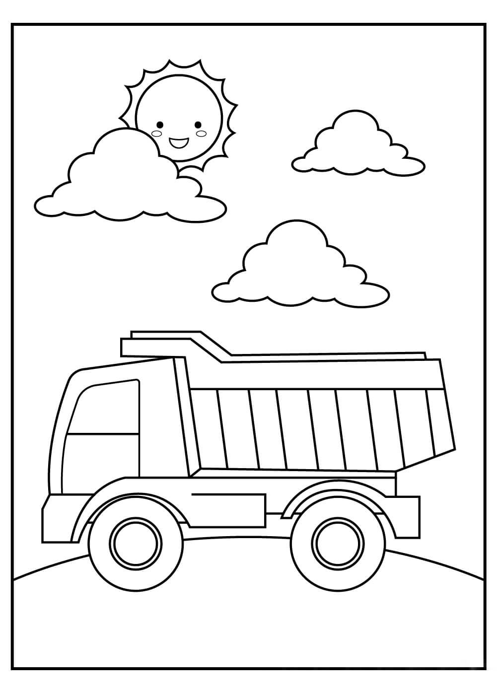 Dibujo de Camión Lindo para Colorear y Imprimir