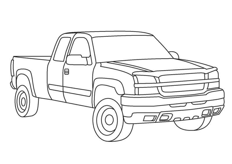 Dibujo de Camioneta Básica para Colorear y Imprimir