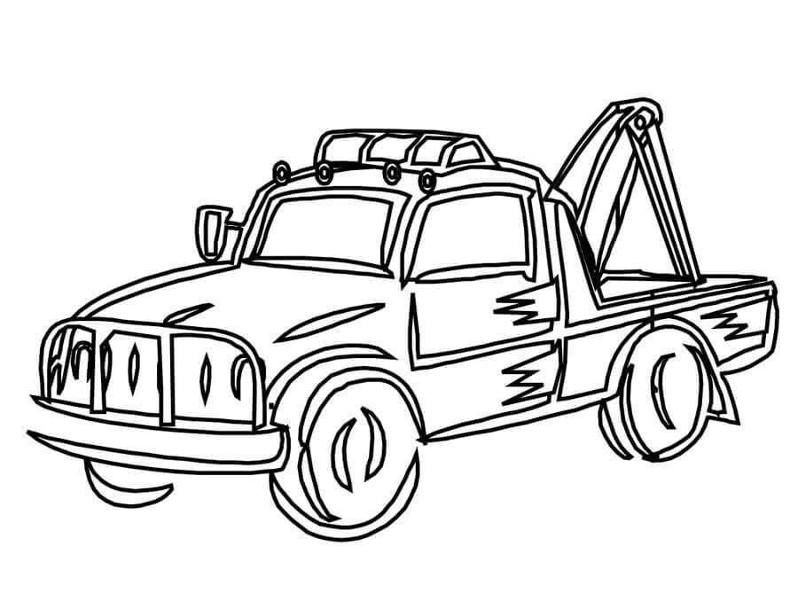 Dibujo de Dibujo Camión de Remolque para Colorear y Imprimir