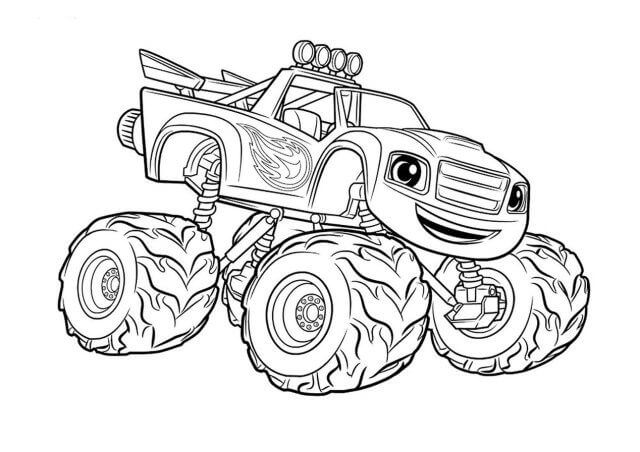 Dibujo de Divertido Camión Monstruo para Colorear y Imprimir
