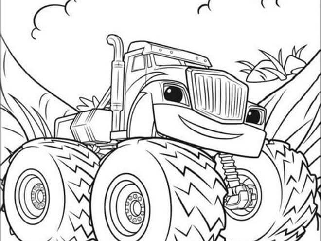 Dibujo de Genial Camión Monstruo para Colorear y Imprimir