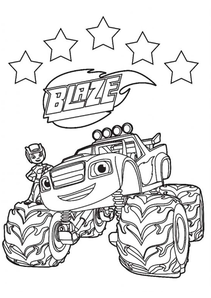 Dibujo de Llamarada Del Camión Monstruo para Colorear y Imprimir