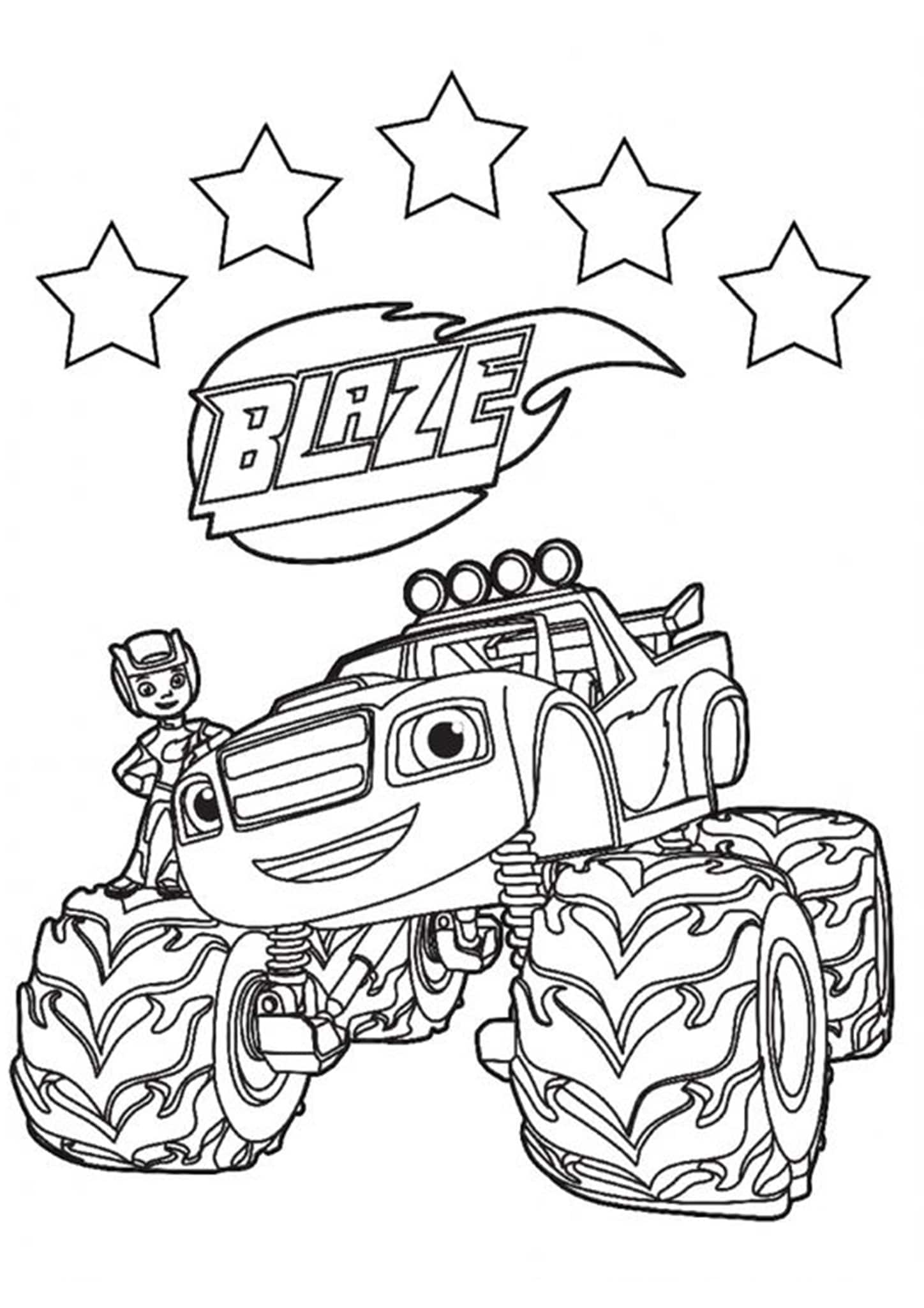 Dibujo de Llamarada Del Camión Monstruo para Colorear y Imprimir
