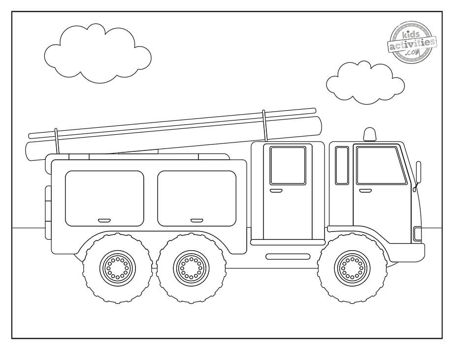 dibujo mejor camion de bomberos imprimir y colorear