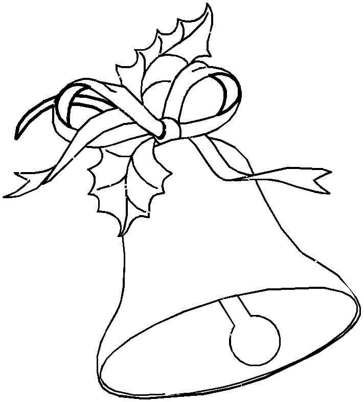 Dibujo de Campana Con Hoja para Colorear y Imprimir