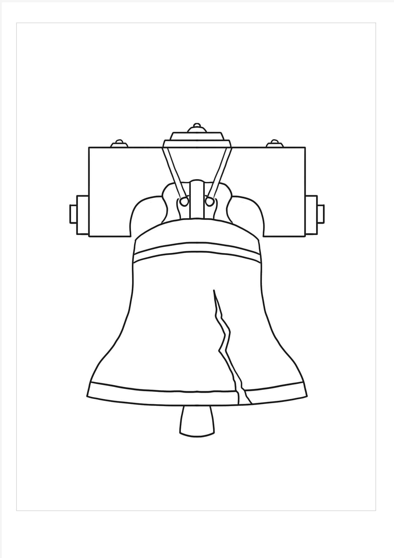 Dibujo de Campana de Filadelfia para Colorear y Imprimir