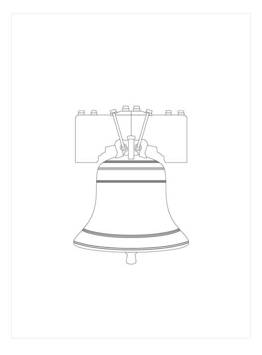 Dibujo de Campana de La Libertad para Colorear y Imprimir