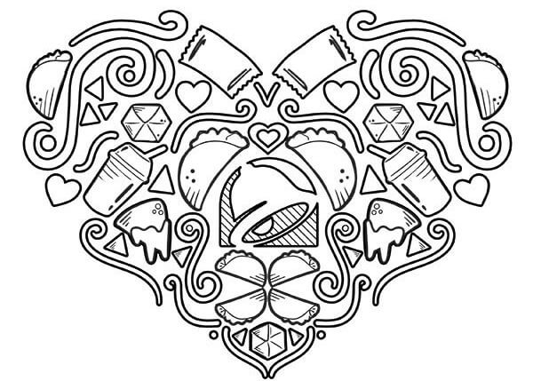 Dibujo de Campana de Taco para Colorear y Imprimir