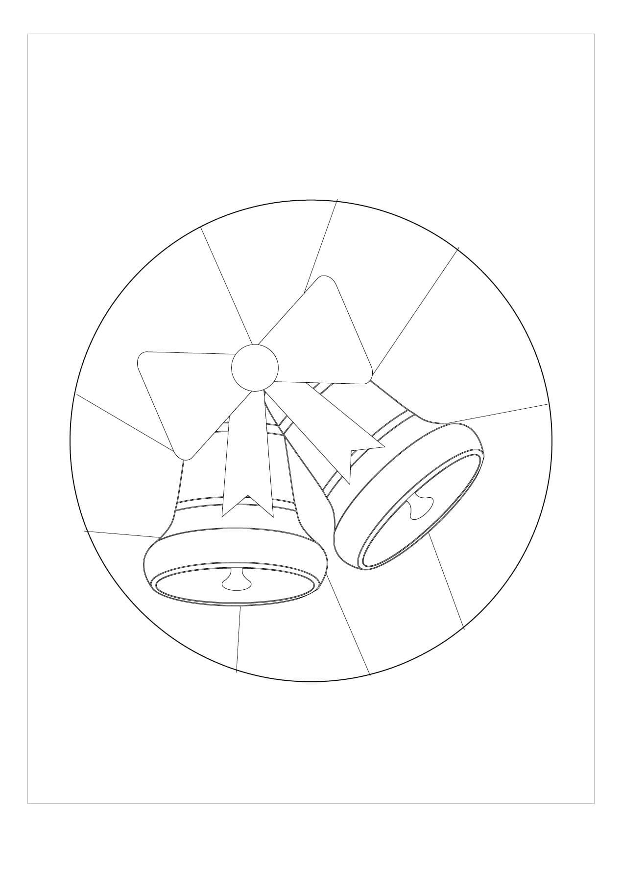 Dibujo de Campana de Vidrieras para Colorear y Imprimir