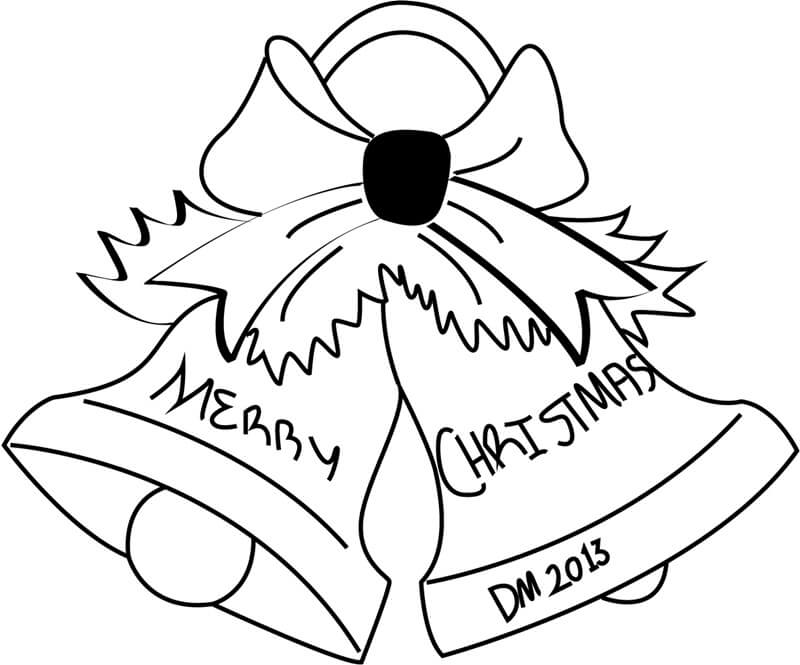 Dibujo de dos ¡Feliz Navidad para Colorear y Imprimir