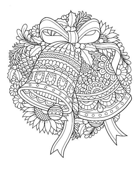 Dibujo de Mándala de Campana para Colorear y Imprimir