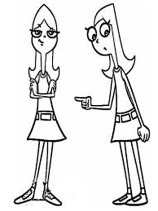 Dibujo de Candace Flynn de Phineas y Ferb para Colorear y Imprimir