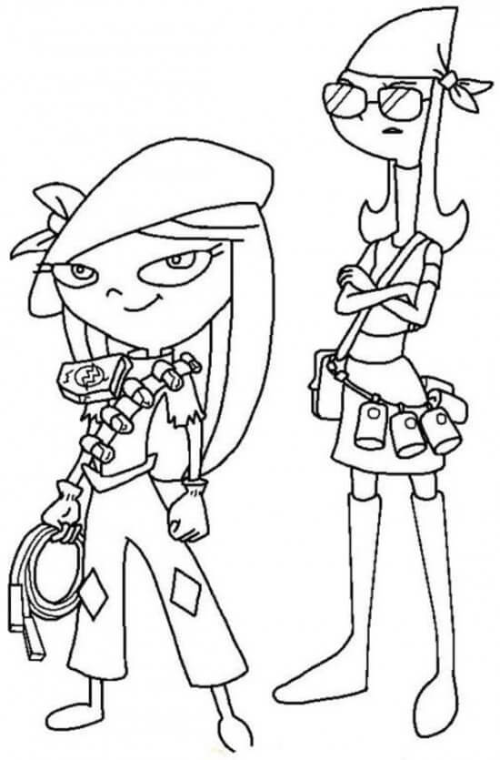 Dibujo de Candace y Amigo para Colorear y Imprimir