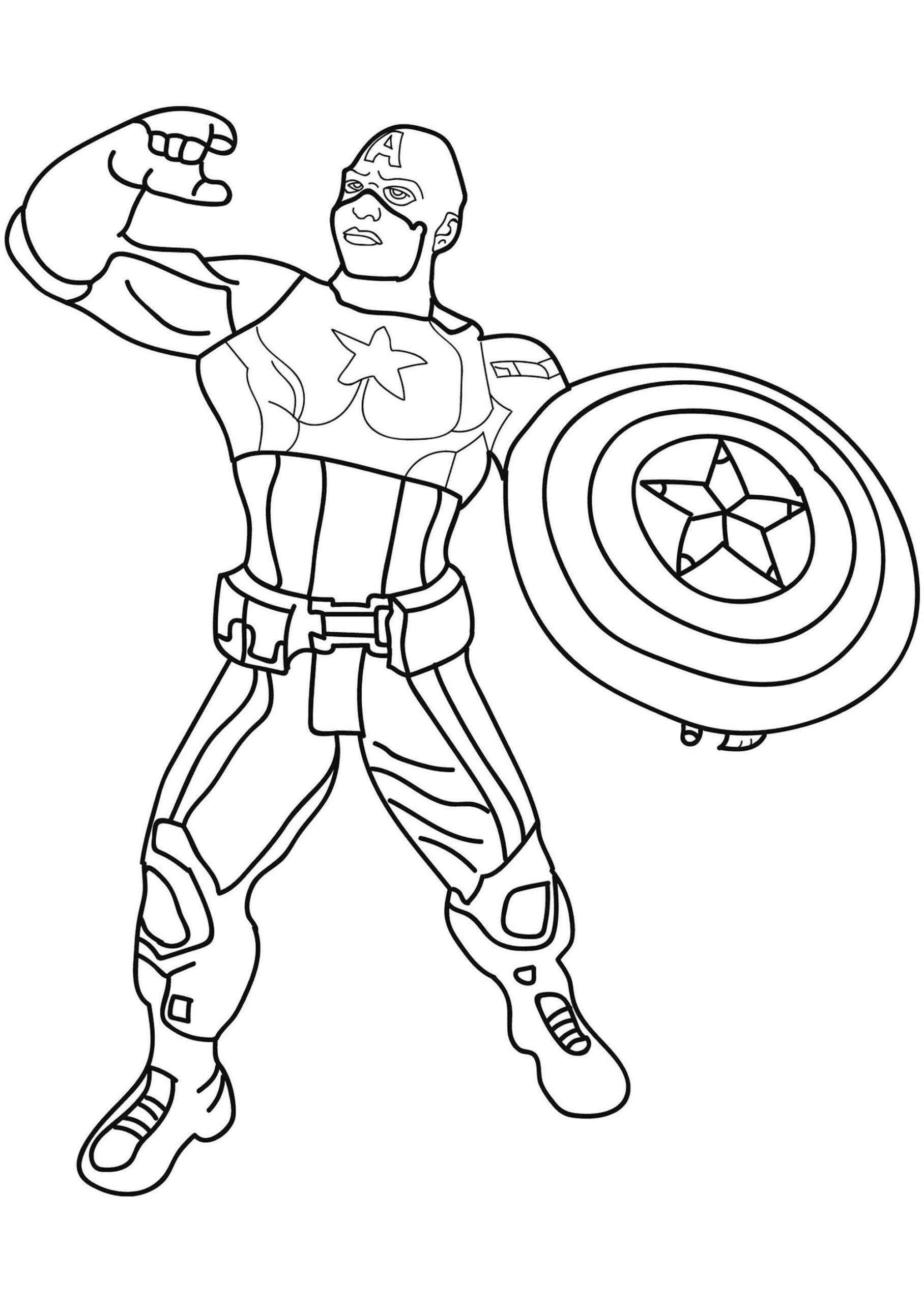 Dibujo de Asombroso Capitán América para Colorear y Imprimir