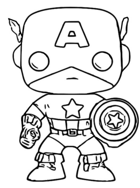 Dibujo de Captain América Funko Pops para Colorear y Imprimir
