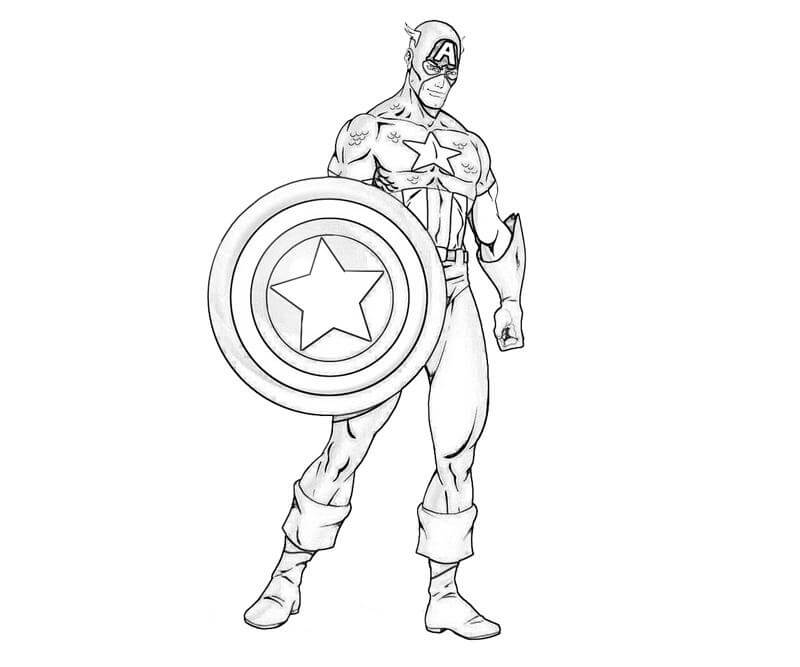Dibujo de Dibujo Capitán América Dibujos Animados para Colorear y Imprimir