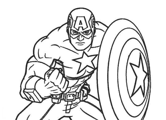 Dibujo de Dibujo Capitán América para Colorear y Imprimir