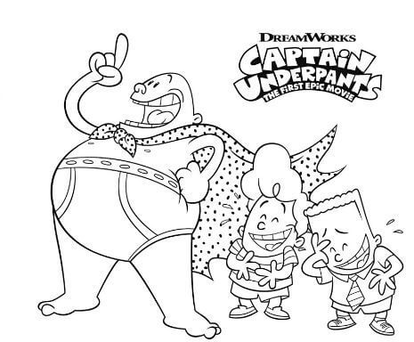 Dibujo de Capitán Calzoncillos Logotipo para Colorear y Imprimir