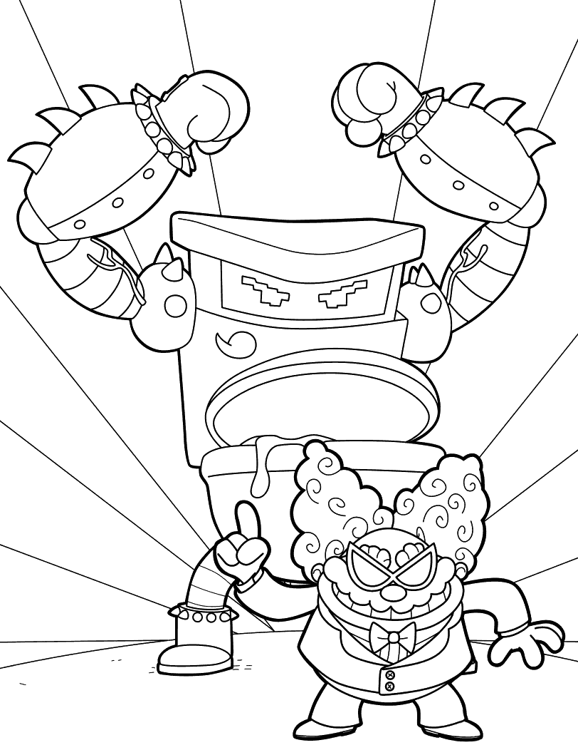 Dibujo de El Inodoro Turbo y Los Poopypants para Colorear y Imprimir