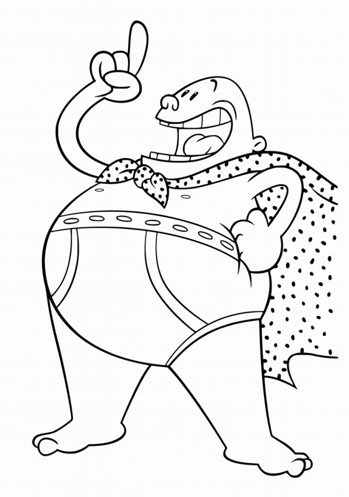 Dibujo de Genial Capitán Calzoncillos para Colorear y Imprimir