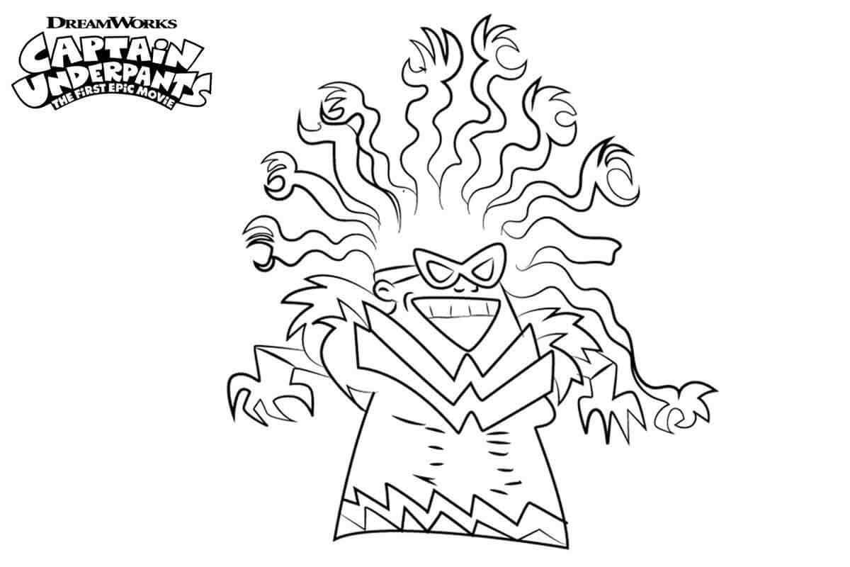 Dibujo de Impresionante Tara Ribble Las Aventuras Del Capitán Calzoncillos para Colorear y Imprimir