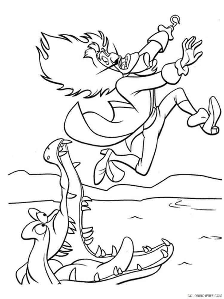 dibujo ataque de cocodrilo capitan garfio para colorear