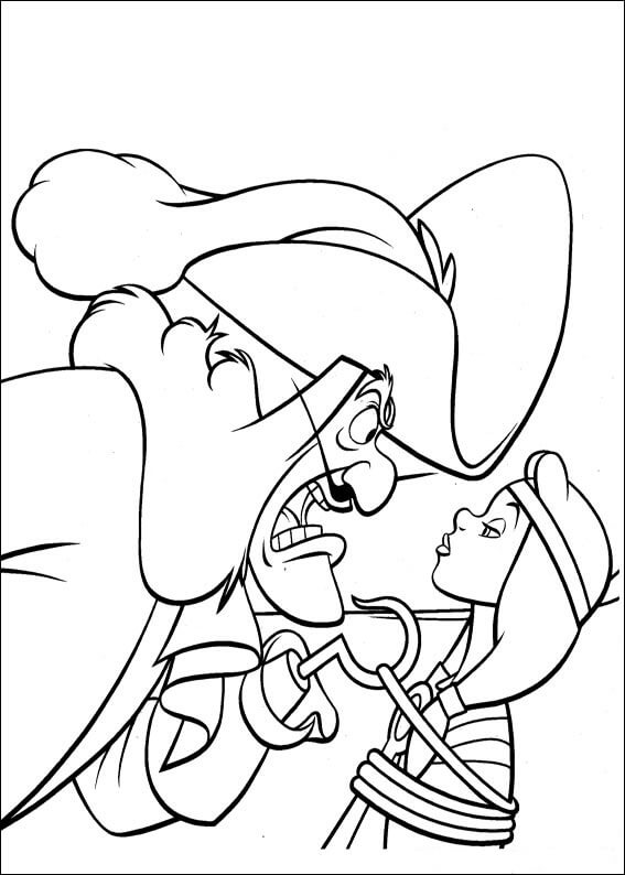 dibujo capitan garfio y wendy para colorear