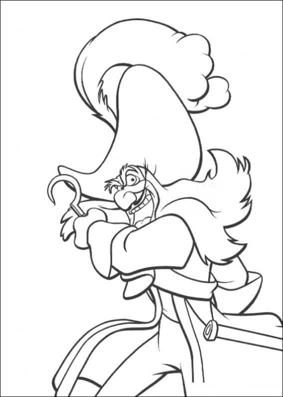 dibujo capitan hook enojado para colorear