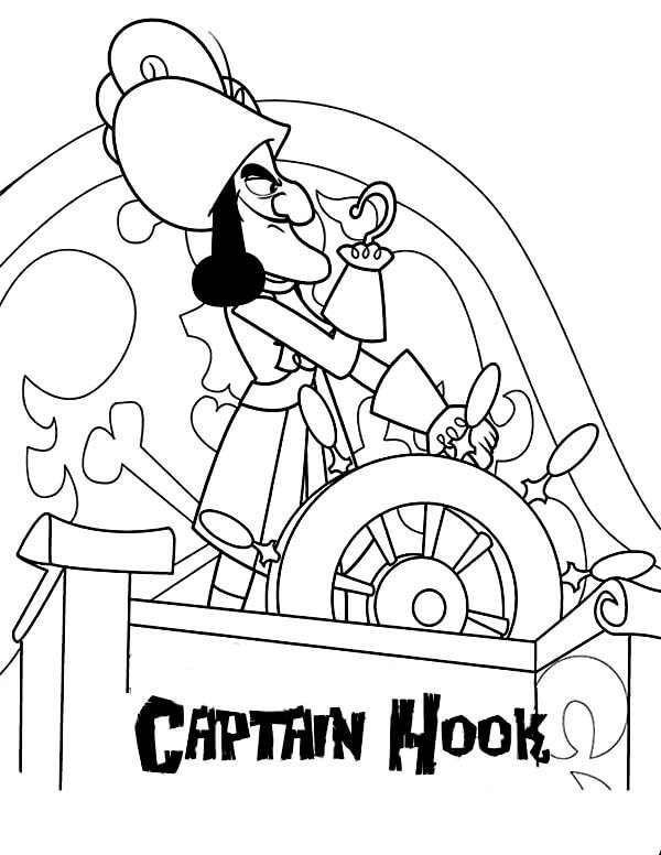 dibujo capitan hook impresionante para colorear