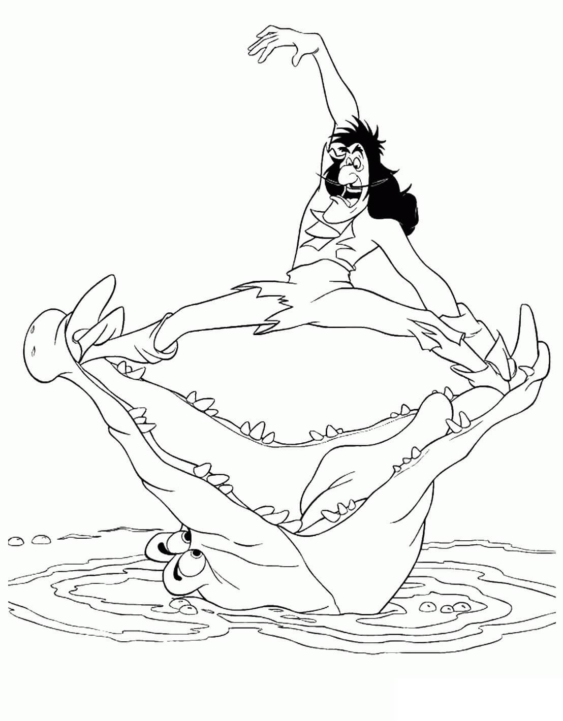 dibujo impresionante capitan hook divertido para colorear