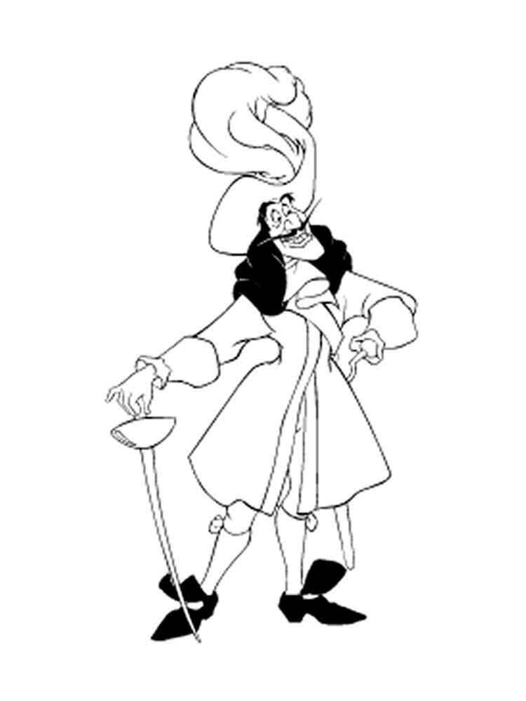 dibujo sencillo capitan hook para colorear