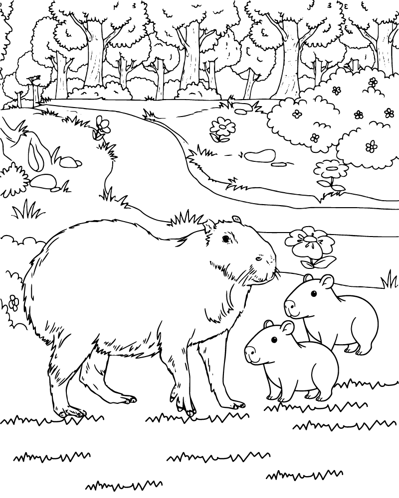 Capibara para Colorear