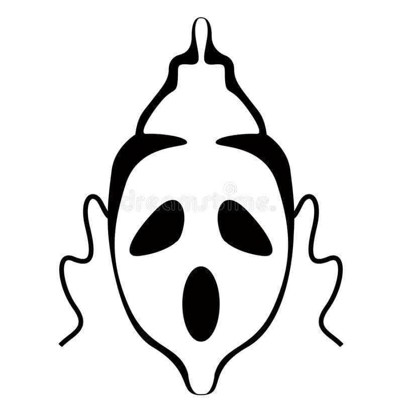 Dibujo de Cara de Fantasma Imprimible para Colorear y Imprimir