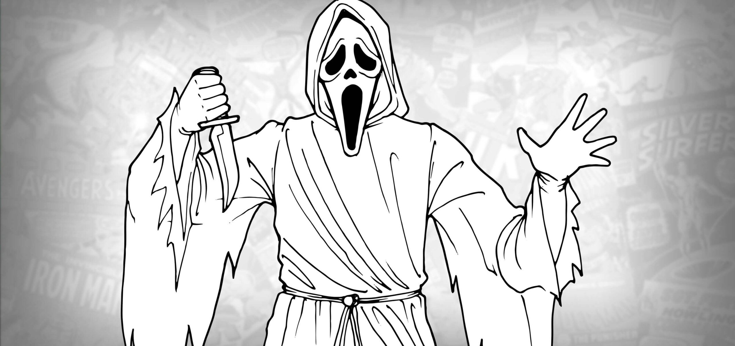 Dibujo de Cara de Fantasma Normal para Colorear y Imprimir